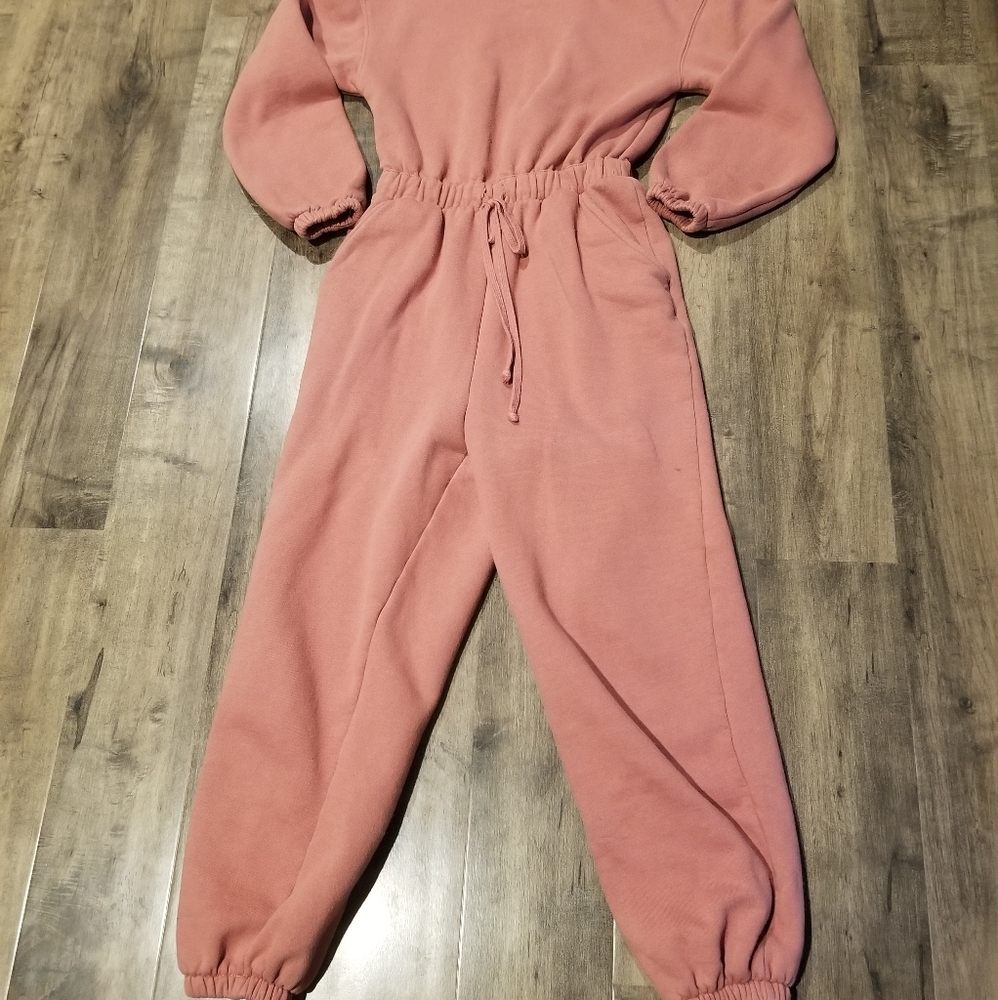 Soft pink jump suit